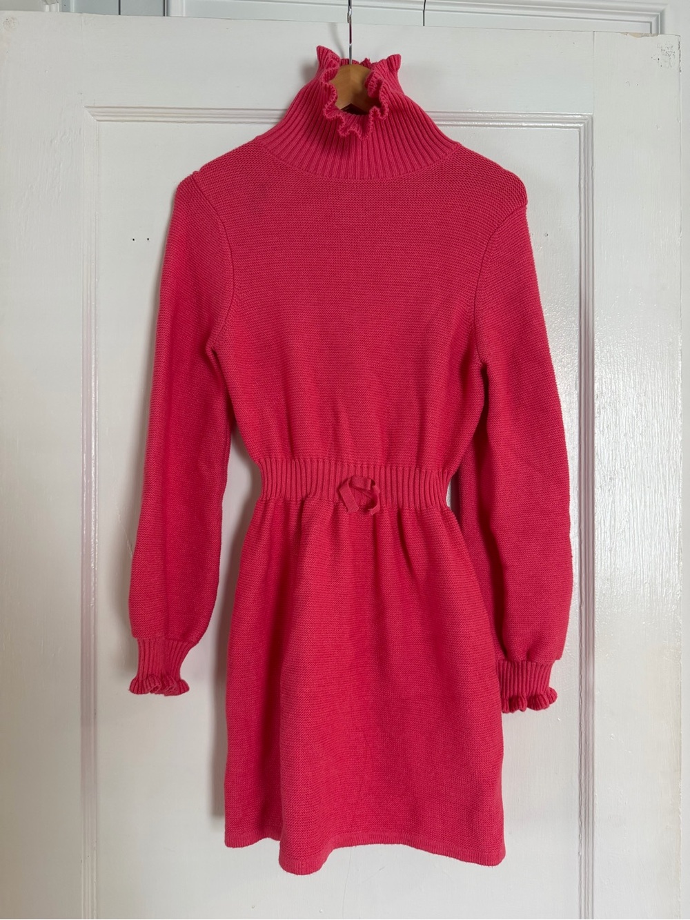 Janie and Jack Girl’s Pink Ruffled Turtleneck Sweater Dress size 10